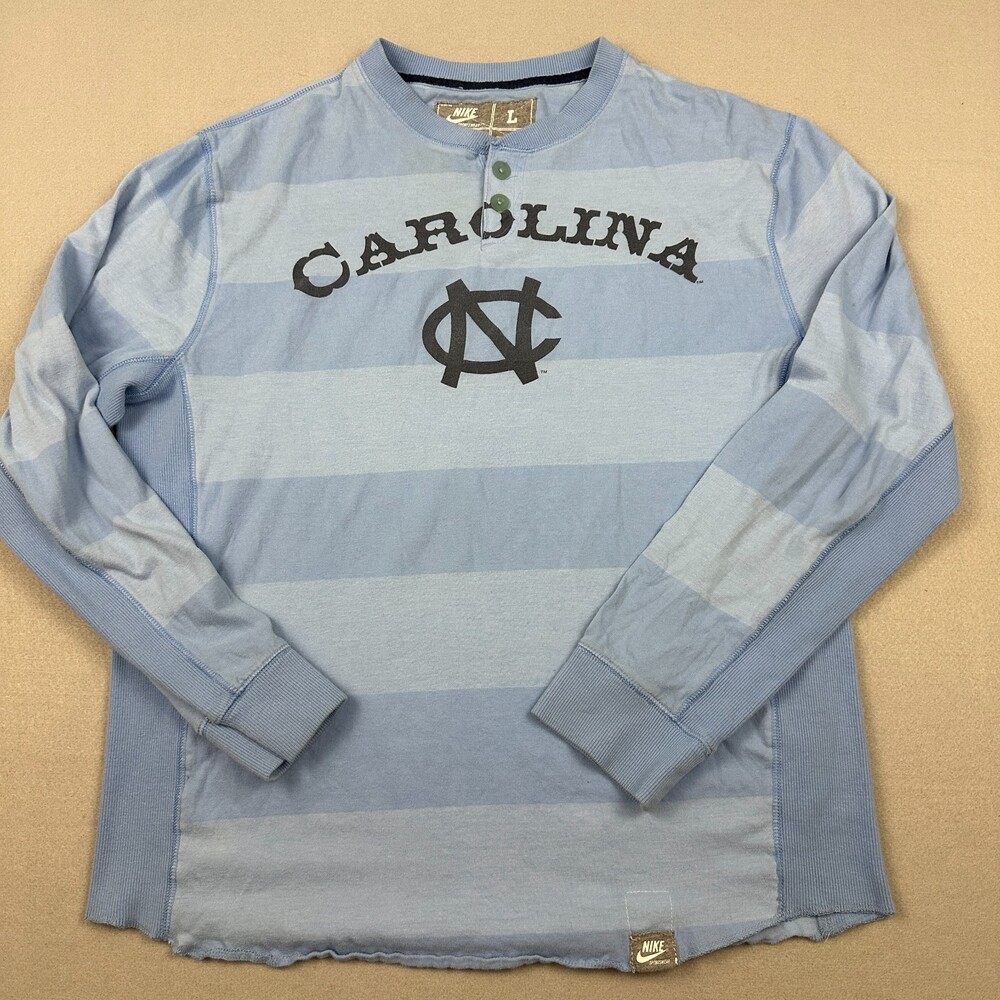North Carolina Tar Heels Shirt Men Large Blue Nike Sportswear NC Logo NCAA L *
